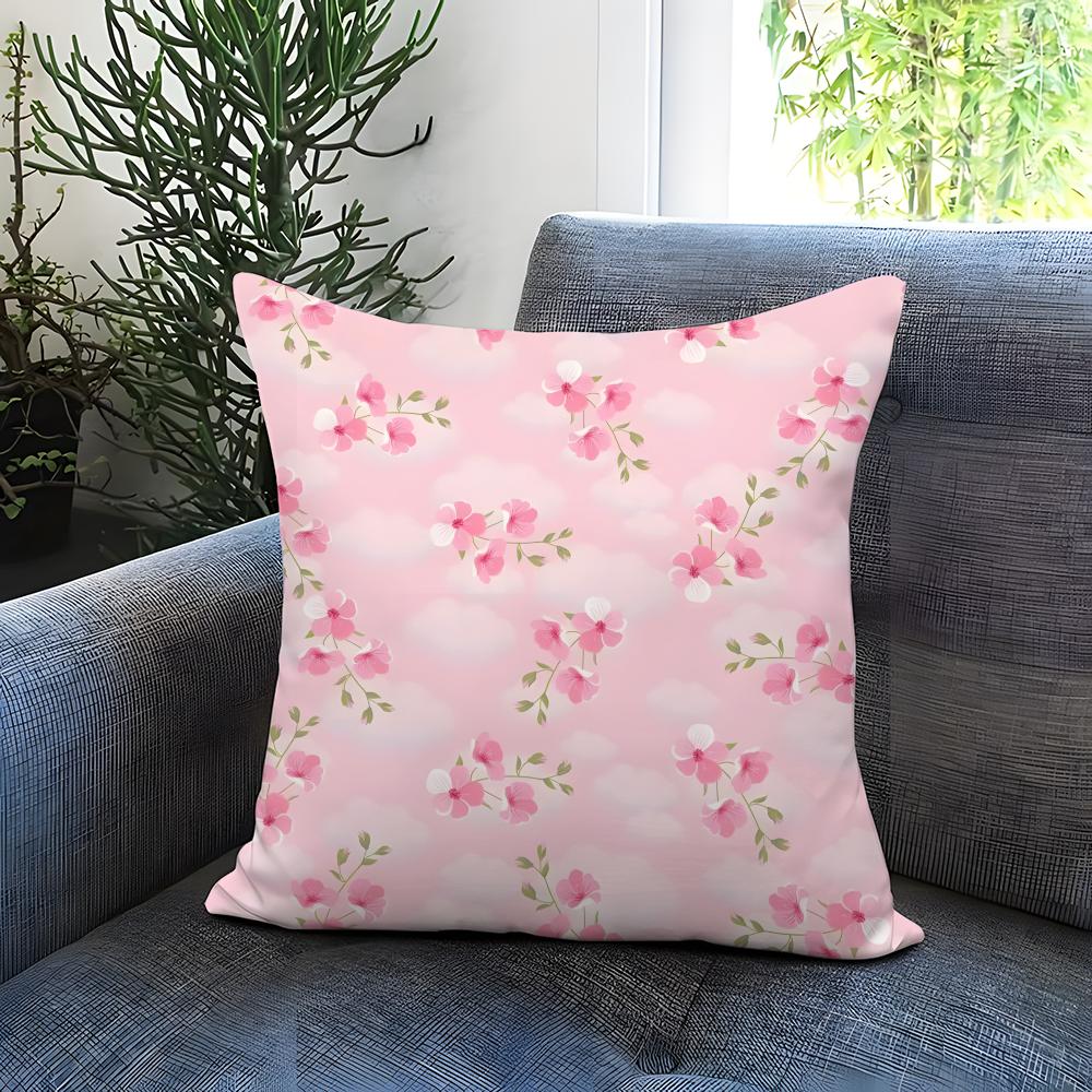 Light Pink Gentle Petals Cushion Cover Comfortable Reversible Pillow Cover Ideal for Car Sofa Bedroom Beyond