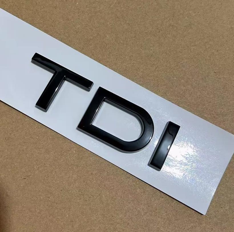 1X chromowany czarny błyszczący ABS TDI z tyłu samochodu naklejka z logo dla A1 A3 A4 A5 A6 A6L A7 A8 S3 S6 Q3 Q5 Q7 TT S RS