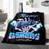 Custom Name Game Controller Theme Printed Blanket - Perfect for Couch, Bed, Travel & Outdoor Use | Machine Washable, Cozy & Durable.