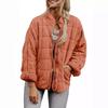 Solid Color Stand Collar Cotton Coat Loose Long Sleeve Pocket Jacket