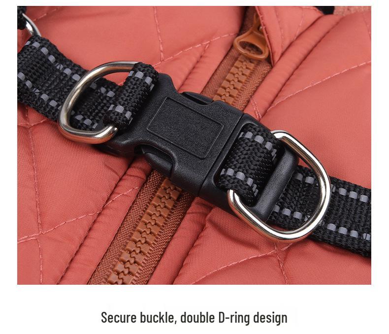 Dog-Friendly Warm Down Jacket, Thickened PP Cotton Filling, Back Opening, Easy On/Off.