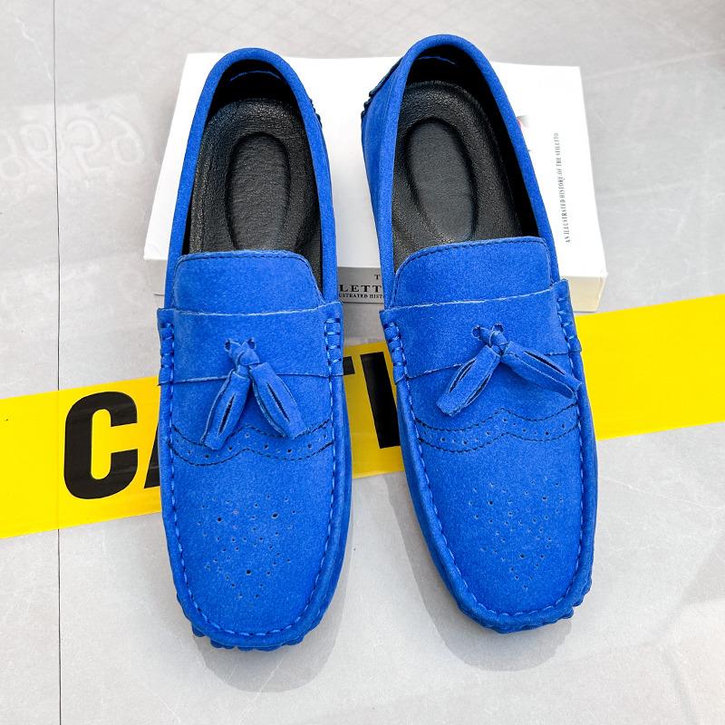Big Size 38-48 Yellow Leather Men's Casual Shoes Soft Comfort Suede Loafers Man Fashion Slip-on Men Flat Shoes Mocasines Hombre