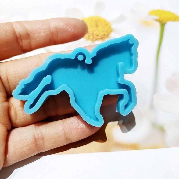 Cowboy Hat Horse Keychain Silicone Mold with Hole Pendant Handmade Mold