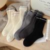 Autumn Winter Thicken Warm Women Socks Japanese Fashion Knitted Middle Tube Socks Women Solid Color Long Socks Christmas Gifts