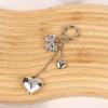 Y2K Vintage Silver Color Bowknot Heart Keychain  Bow Love Keyring Bag Pendant Key Hanging Decoration For Girls Gift