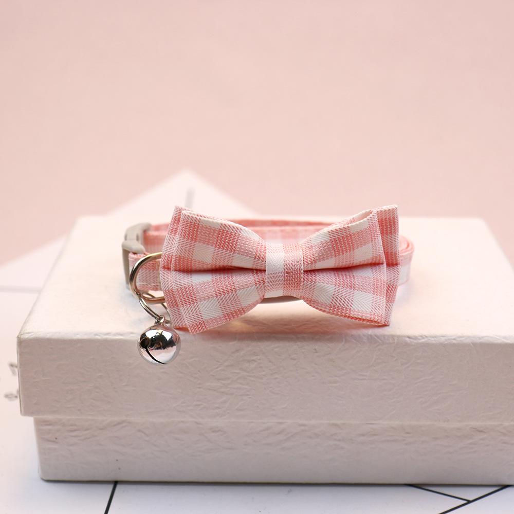 1pc Cute Cat Collar Small Puppy Cat Dog Collars Bow Kitten Collar Bowknot Necklace With Bell For Dog Cat Chihuahua Pet Supplies