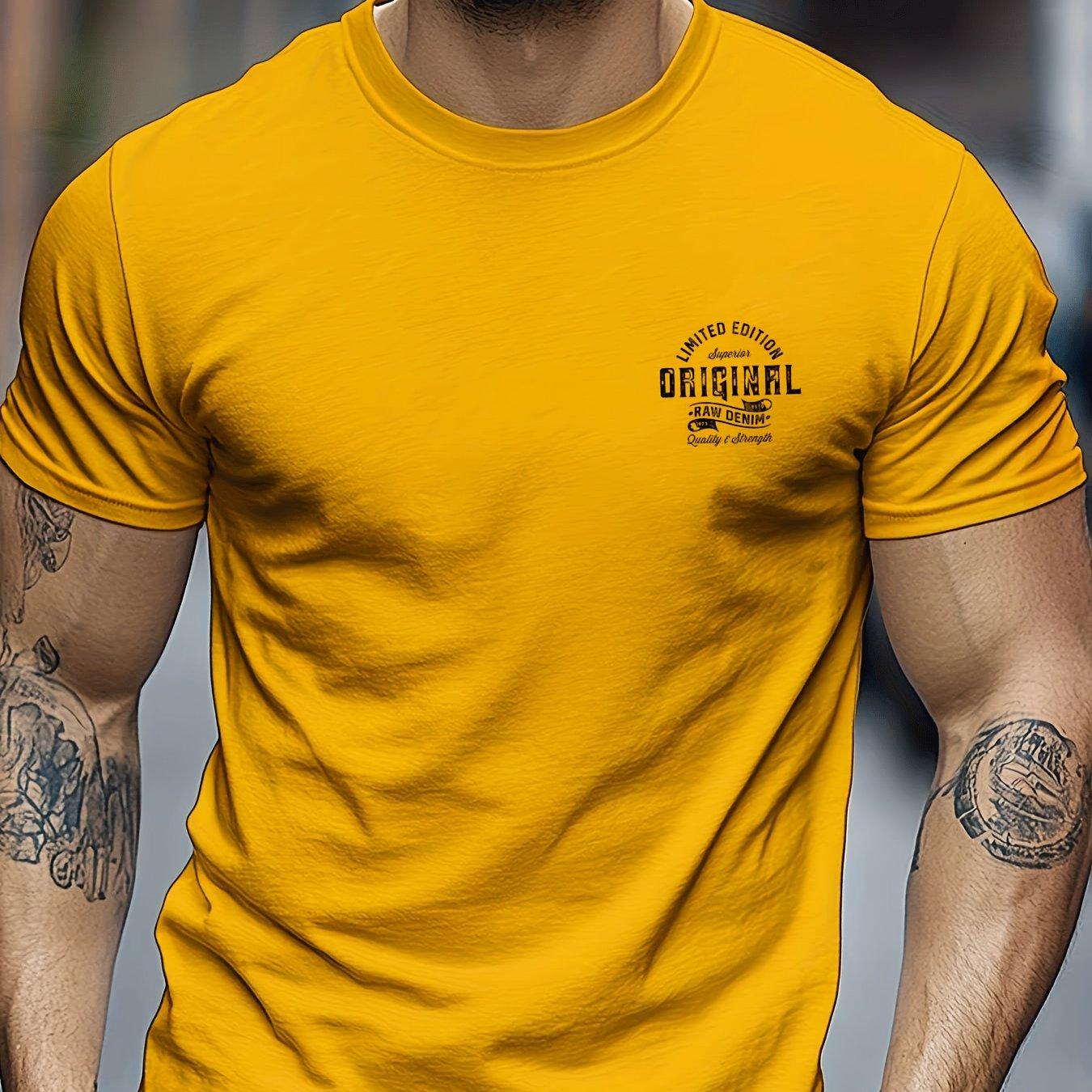 

Gold Cotton TShirt Gym Athletic Streetwear Mens Fitness Muscle Casual Summer Style - Men s Summer Cotton Graphic Tee 5XL різнокольоровий