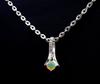 Handcrafted 925 Silver Pendant Featuring Natural Diamond and Opal Gemstone