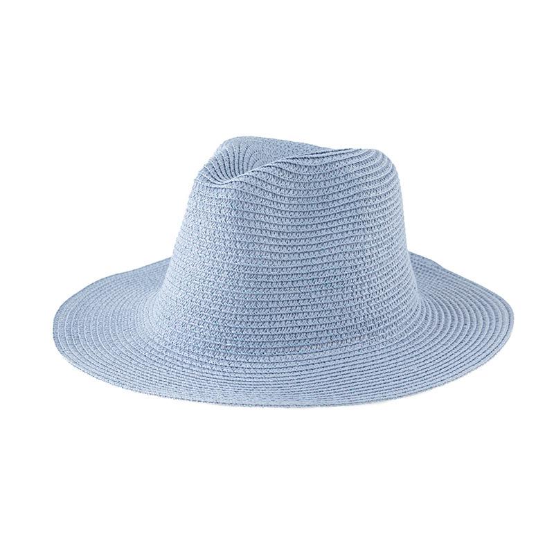 Women's Jazz Straw Hat with Wide Brim - European & American Style Panama Sunshade Fedora