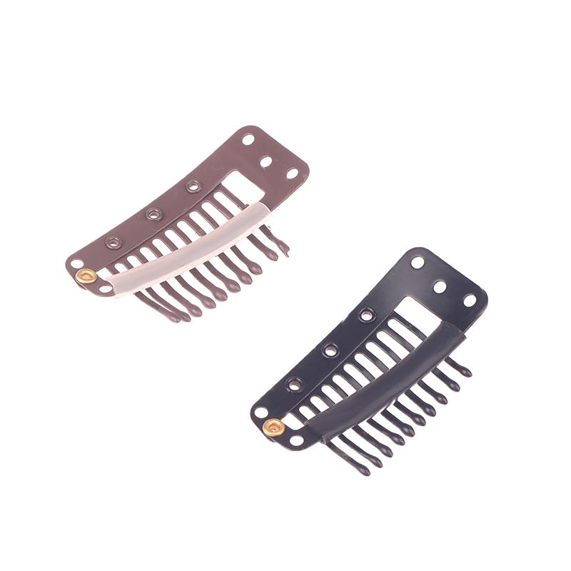 10Pcs 9/10 Teeth Snap Wigs Clips Portable Metal Snap Hair Clips For Hair Extensions Accessories Tool10 Pcs Hair Extension Clips