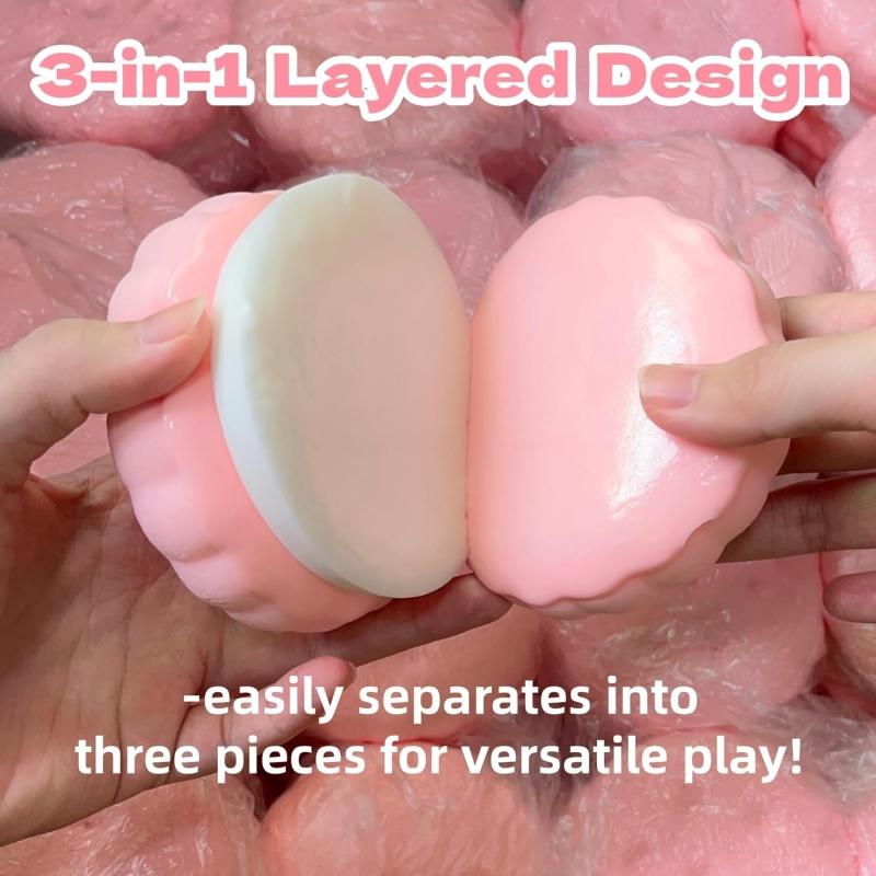 9cm Pomalu se vracející Squishy hračky, 3vrstvá Super měkká Realistická Sendvičová sušenka Mačkací hračka, Jídlo Squishies pro úlevu od stresu