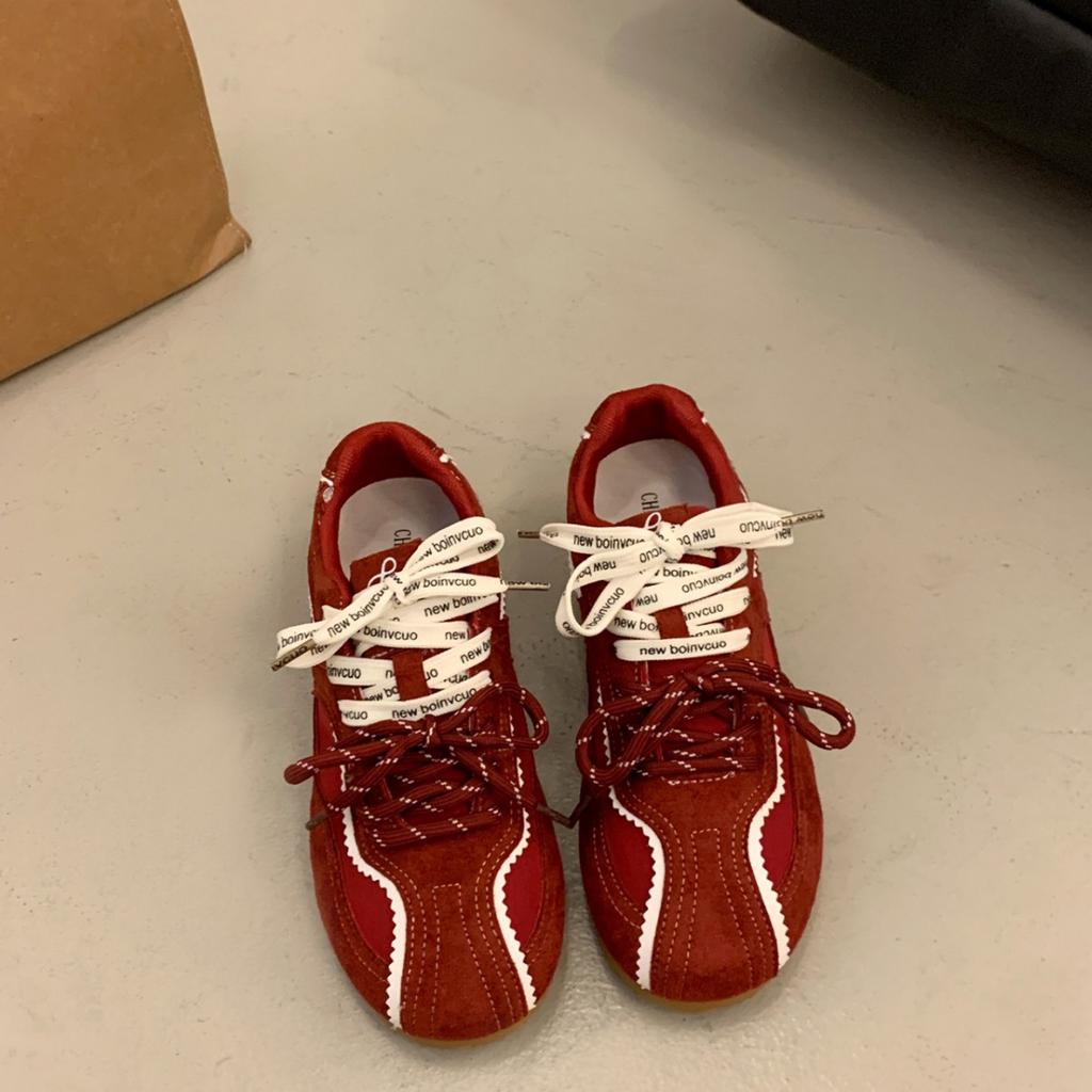 Färgmatchande snörskor med dold platå för moralträning sport- och fritidsskor brädskor dam hösten 2025 nya halkfria sulor Forre