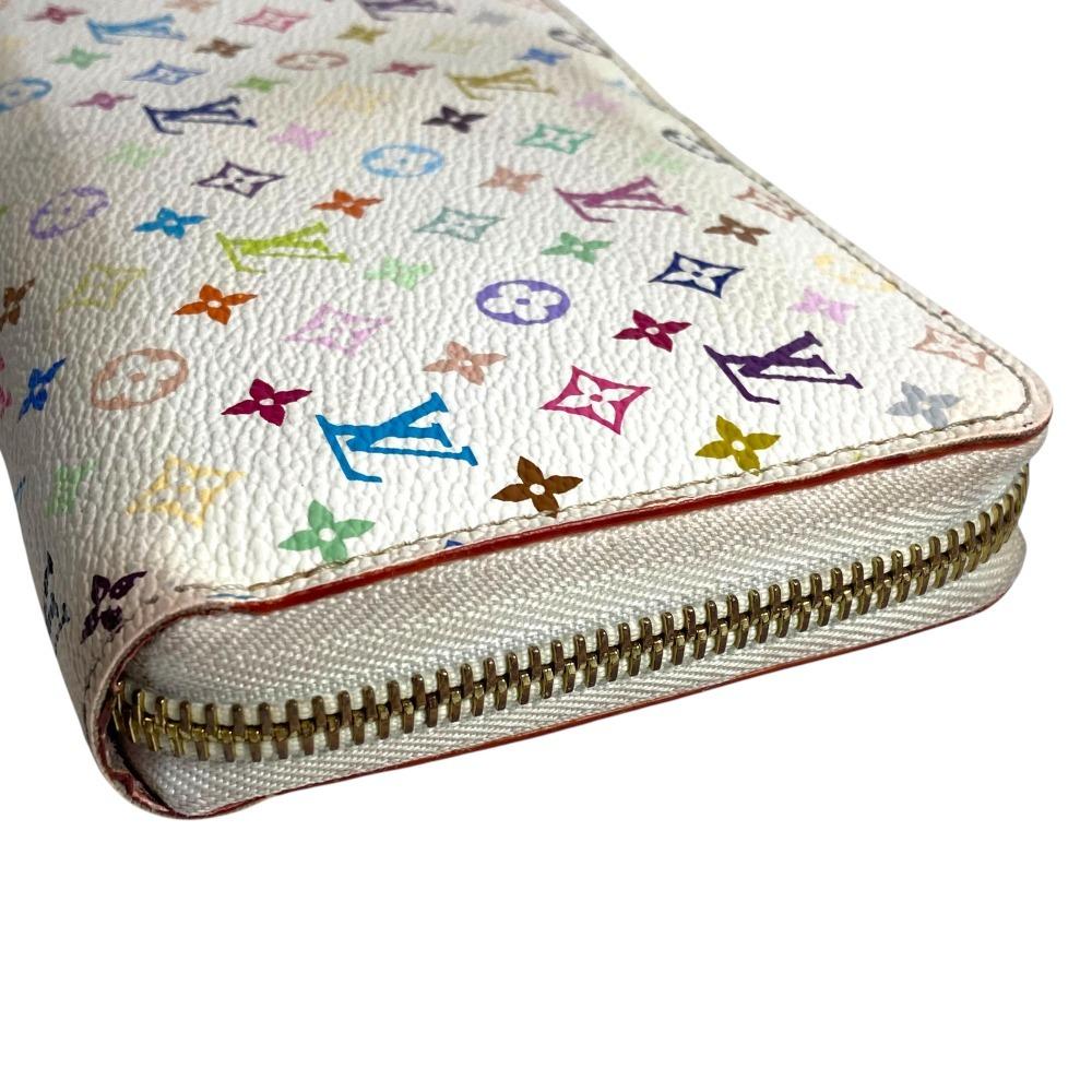 Louis Vuitton M60241 MonogramMulticolore Zippy Wallet Long Wallet White/pink