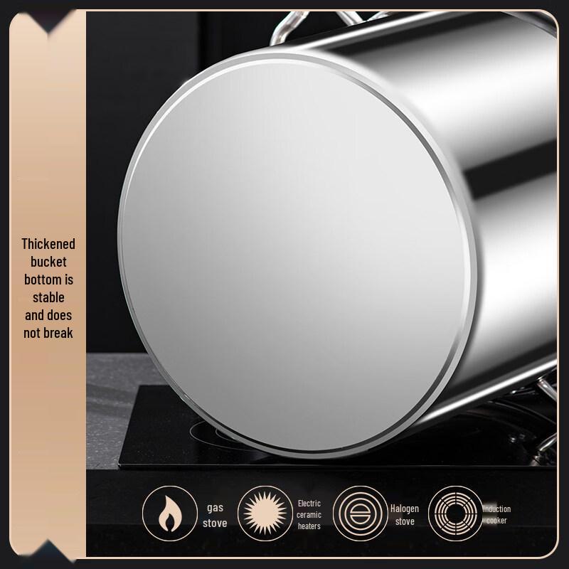JPHZNB Heavy-Duty Stainless Steel Round Pot with Lid