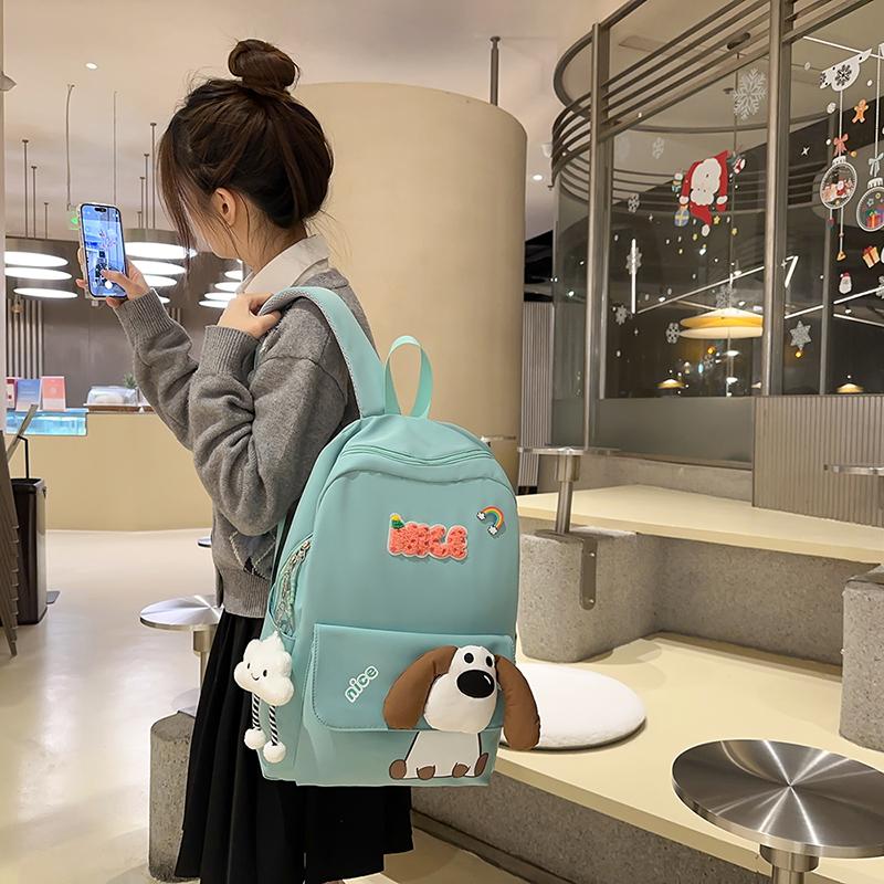 Four-Piece Backpack Set Dog Pattern Large Capacity Senior High School Student School Bag Multi-Functional Backpack