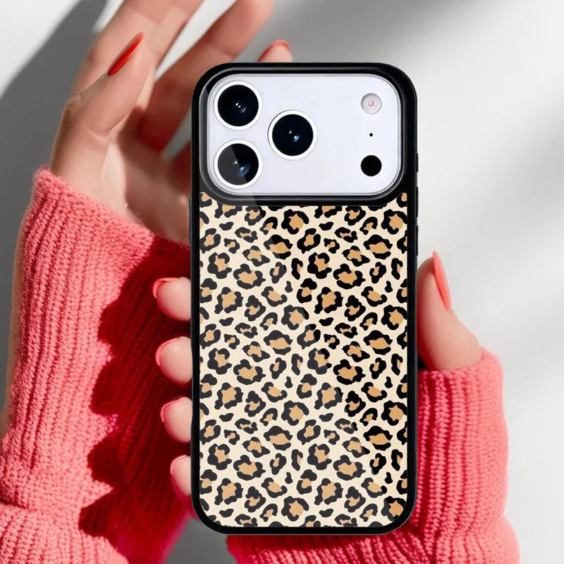 Fashion Leopard Phone Case for iPhone 17 16 15 14 13 Pro Max Back Cover for 12 11 Pro Coque