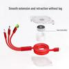 Retractable Crystal One-to-Three Fast Charging Cable: Multi-function for Mobile Phones.