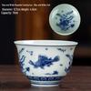 Dehua Ceramics Retro Blue & White Kung Fu Tea Cup - Exquisite Small Scent Tasting Cup for Guests