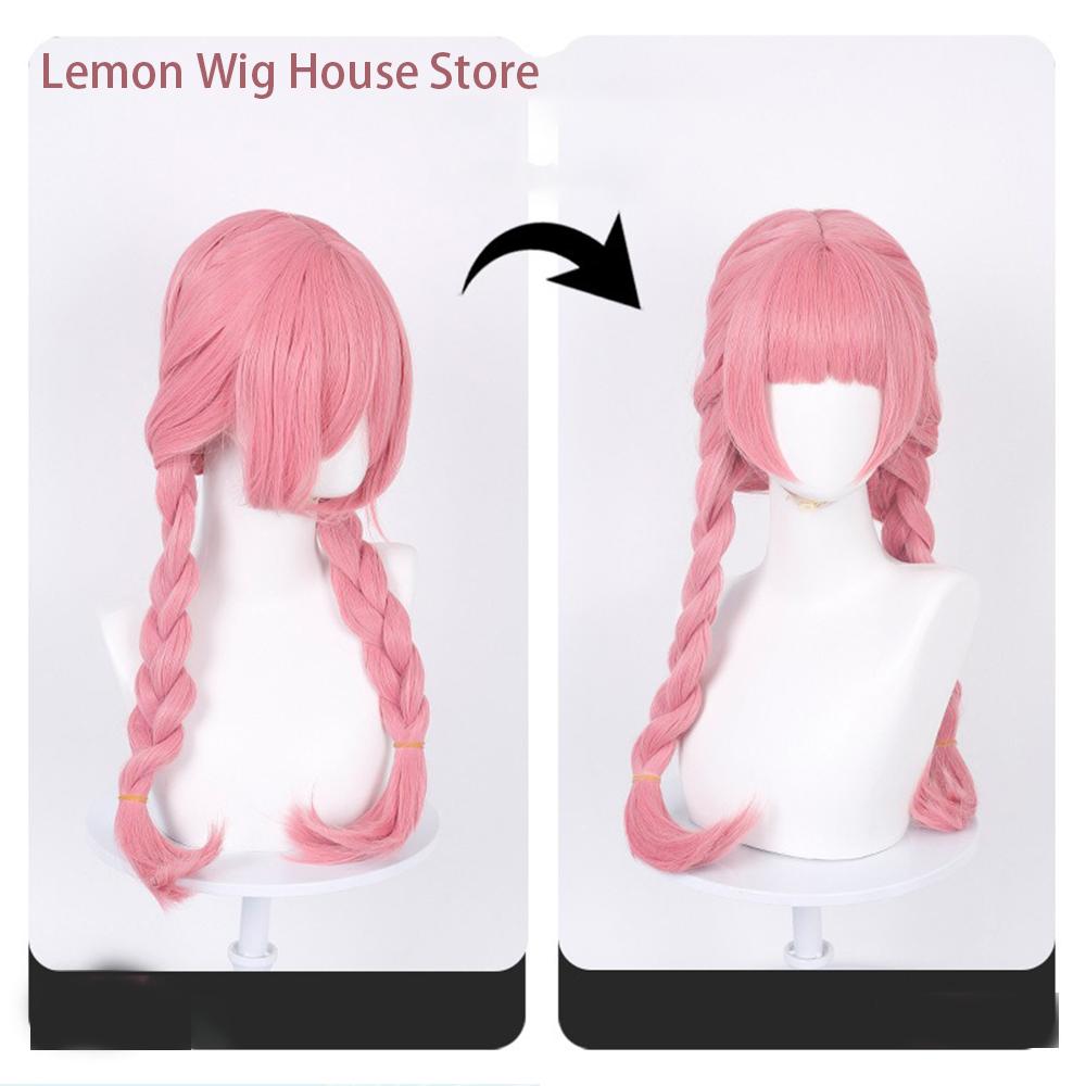 Anime Suzuki Miyu Cosplay Wig 70cm Long Braided Pink Wig Heat Resistant Synthetic Wigs for Halloween Party Costume Anime Wig
