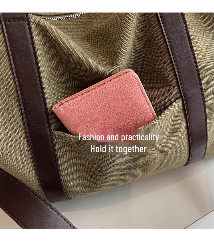 Canvasväska med stor kapacitet i koreansk stil: Trendig avslappnad axel- och crossbodyväska för daglig pendling och resor