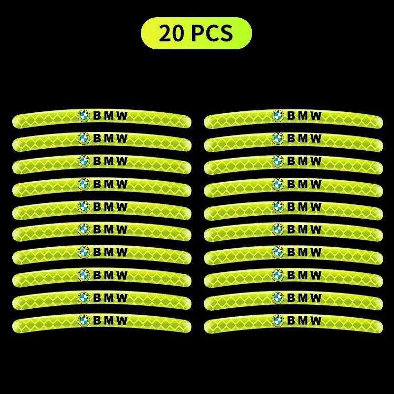 Car Bike Motorcycle Wheel Hub Reflective Stickers For BMW 13 5 Series F20 F21 F22 E87 E88 E90 E60 G30 E84 F10 F30 M X1 X3 X4 GT