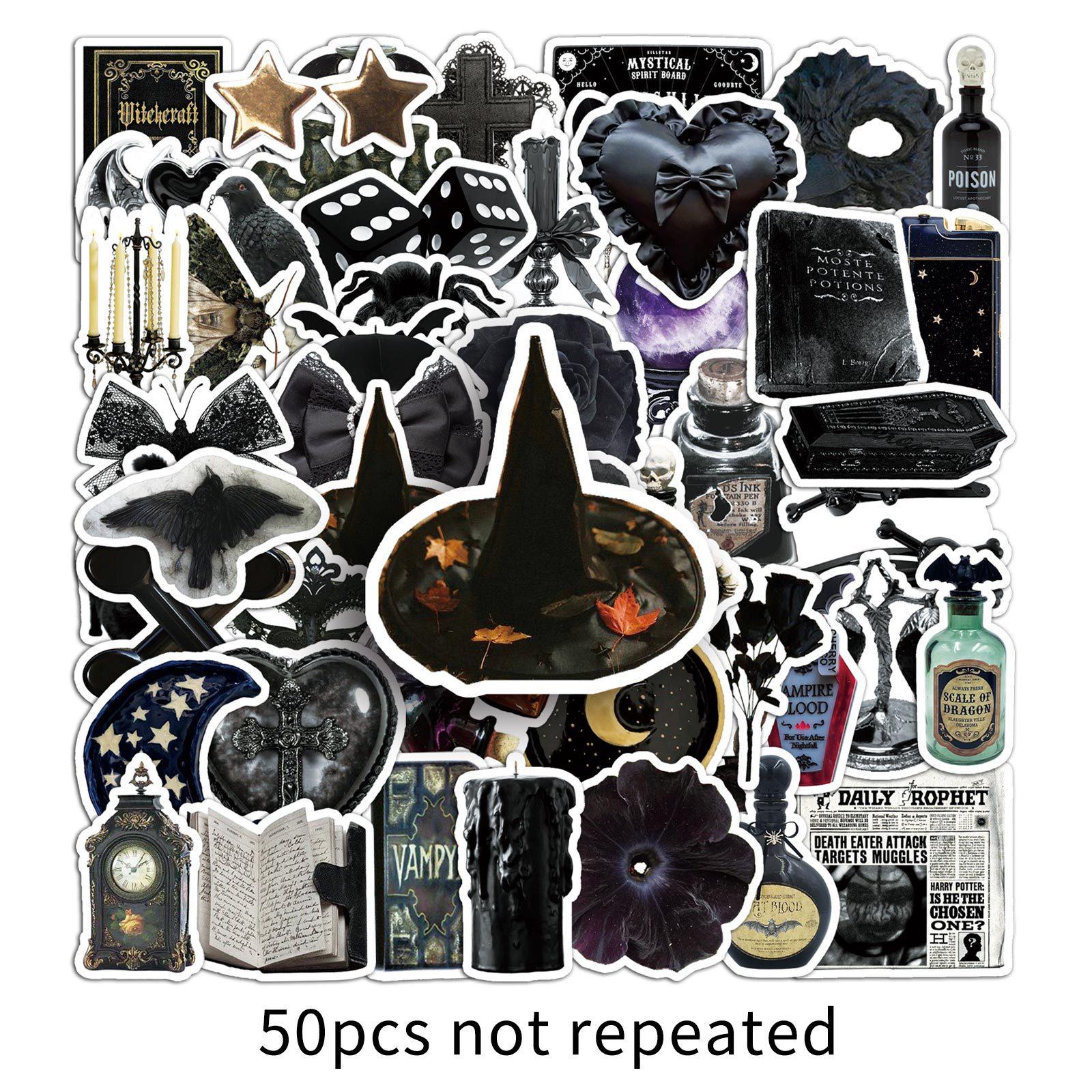 

50 Темных Готических Ведьминских Граффити Наклеек Личность Инс Стиль Украшение Мобильные Наклейки для Ноутбука