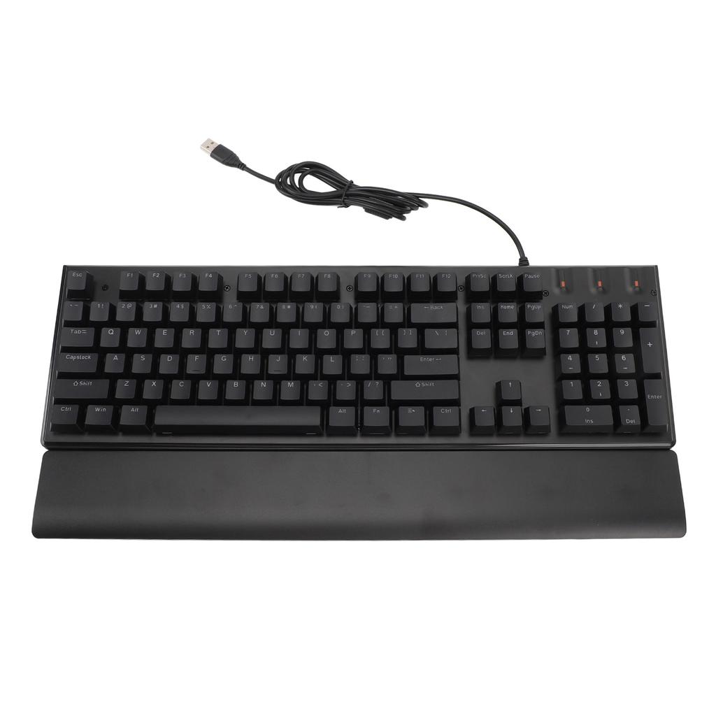 RGB Gaming Keyboard with Palmrest Universal LED Backlit 104 Keys Blue Switch USB Wired Computer Mechanical Keyboard for