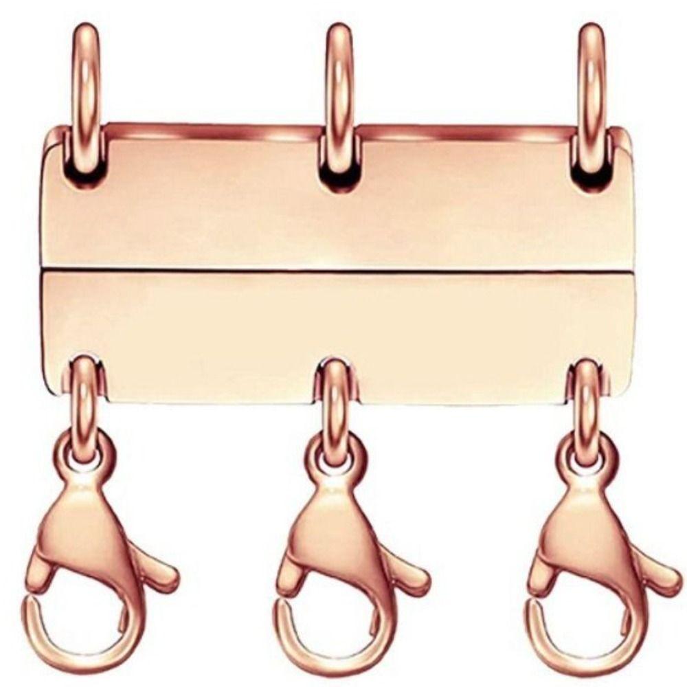 

Несколько нитей Магнитный разделитель ожерелья Ювелирные изделия Соединитель Изготовление ювелирных изделий Rose Gold-Triple buckles