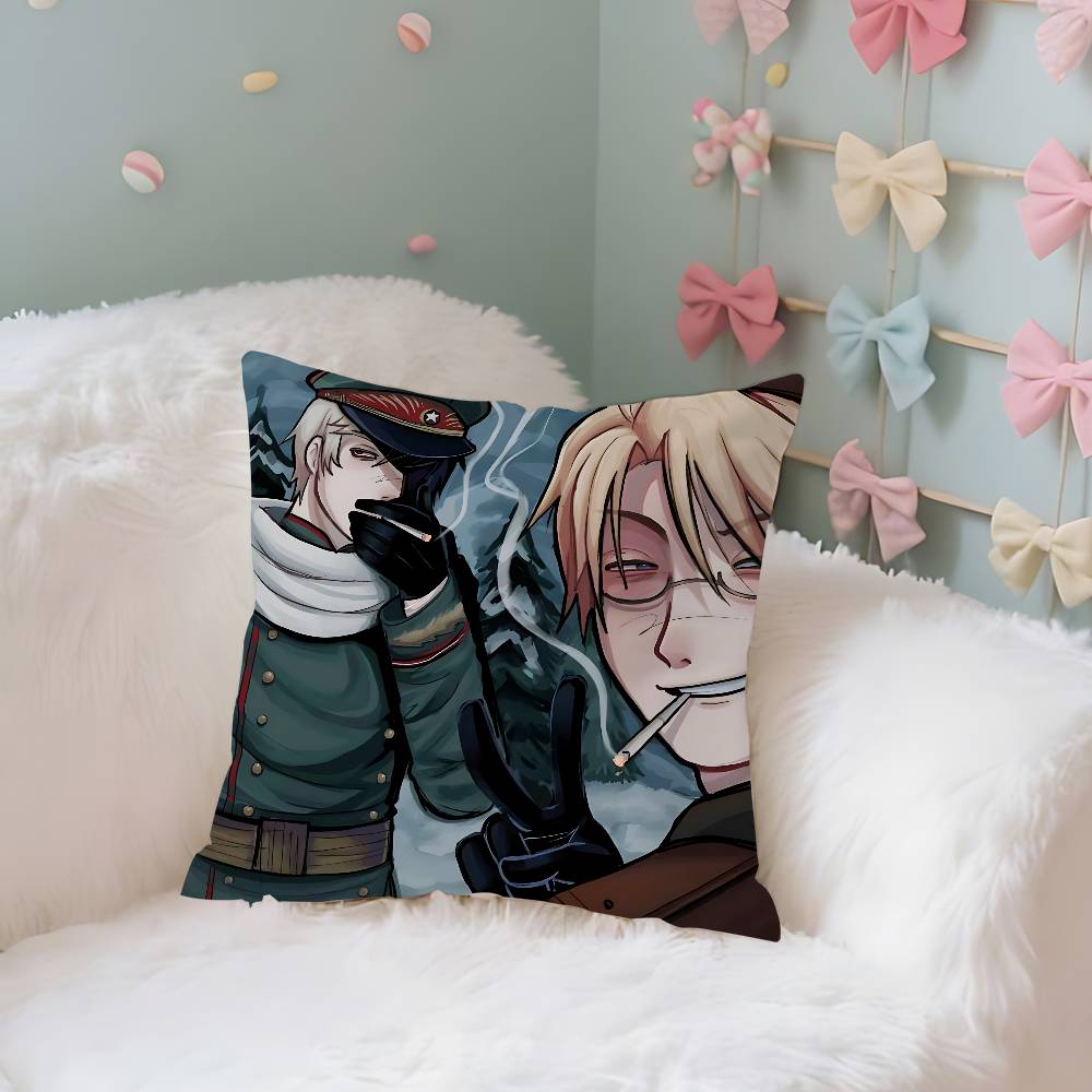 CuteHhetalia World StarsS Funny Case Plush Fabric Soft Pillowcase Double Sided Print Cushion Cover Household Gifts