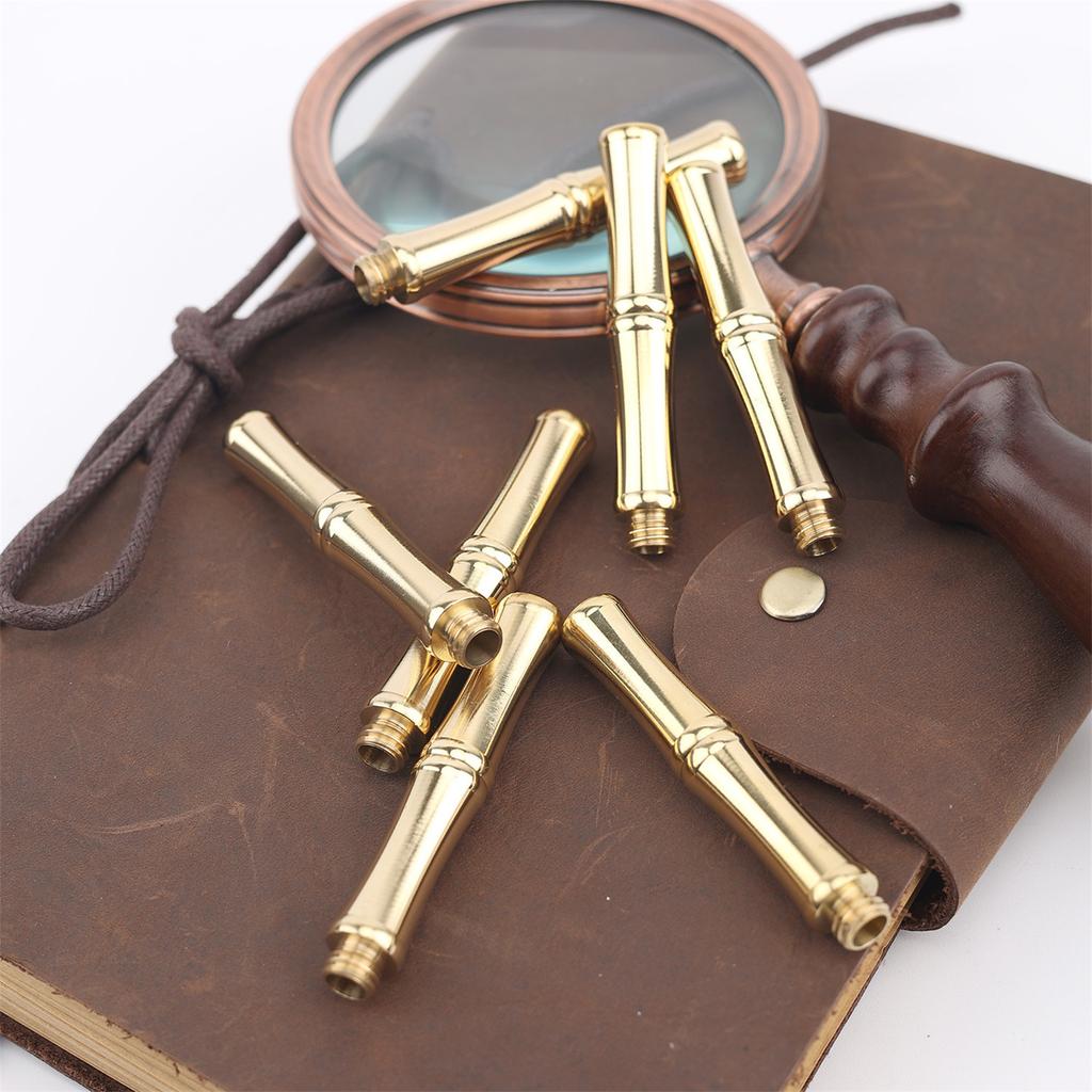 1/5pcs Bamboo Fire Paint Stamp Handle Copper Wax Sealing Stamp Tool for Scrapbooking Handmade Stamps Accessories 65mm