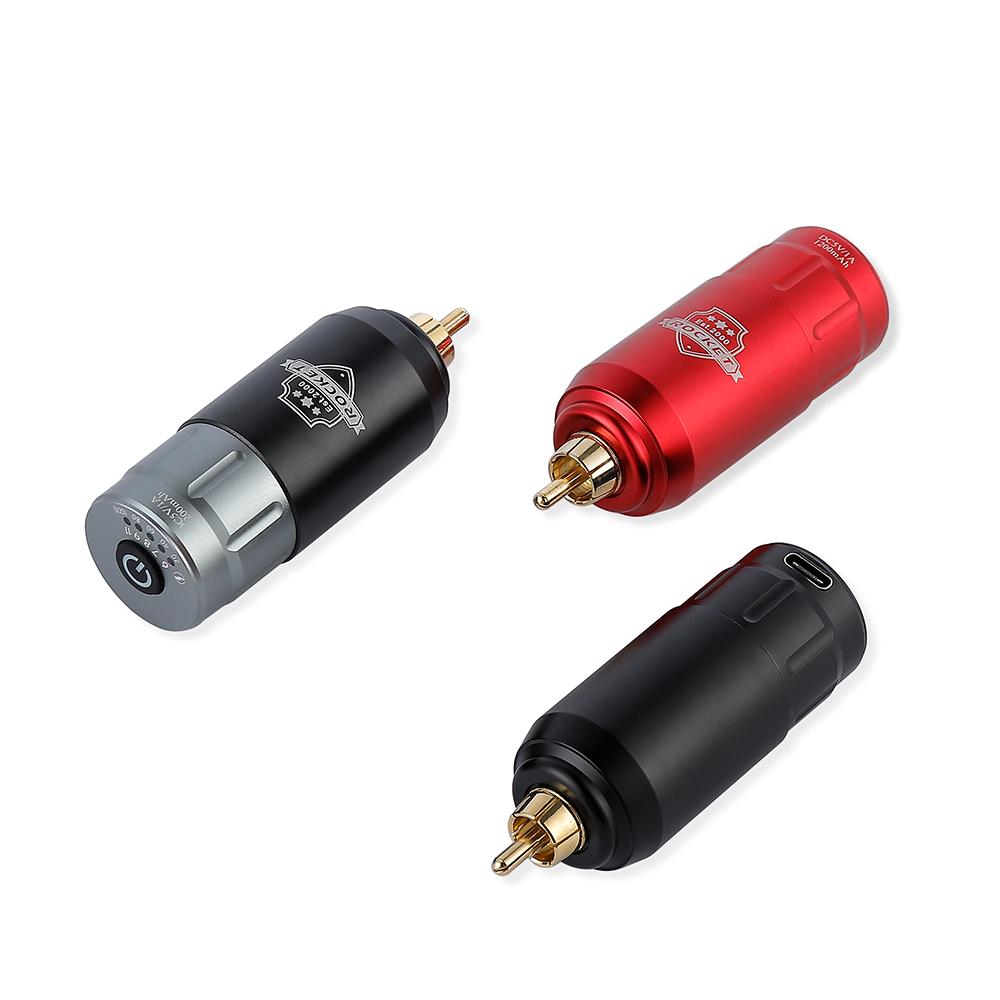 1200mAh Wireless Rocket Tattoo Power Supply RCA Connector For Tattoo Rotary Machine Pen Voltage Display Type-C
