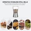 Salt and Pepper Grinder Refillable Coarseness   304 Stainless Steel Salt and Pepper Mill Shakers With Lid Seasoning Jar Holder Container
