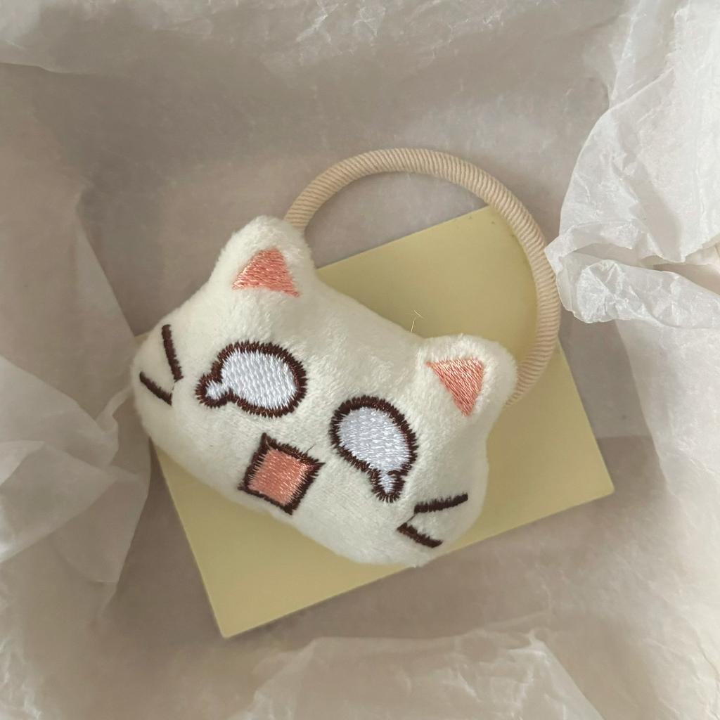 Plush Fun Emoji Plush Cat Hair Band Cute Versatile Girl Wind Ponytail Hair Rope Hair Accessories