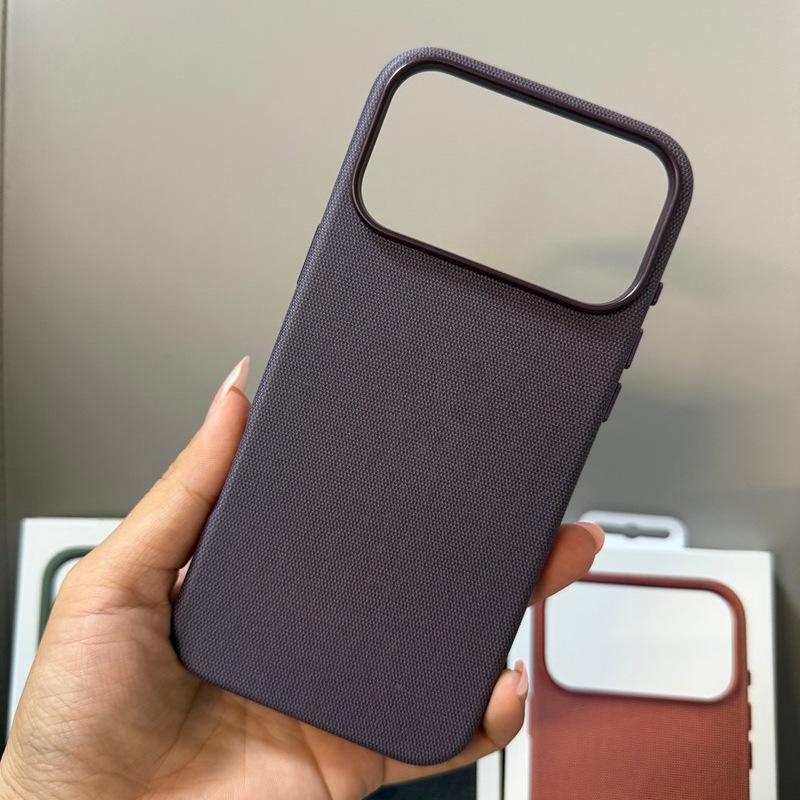 

iPhone 17 Pro Max Cloth Texture Magnetic Case - New Style Fabric Protective Cover iPhone 17 Pro with Logo фиолетовый
