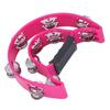 Musical Tambourine Half Moon Double Row Jingles Handheld Percussion Drum for KTV Party