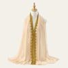 Luxury Silk Chiffon Hijab Scarf Gold Glitters Sequin Wraps Shawl Thin All-march Women Headscarf Ladies Turban