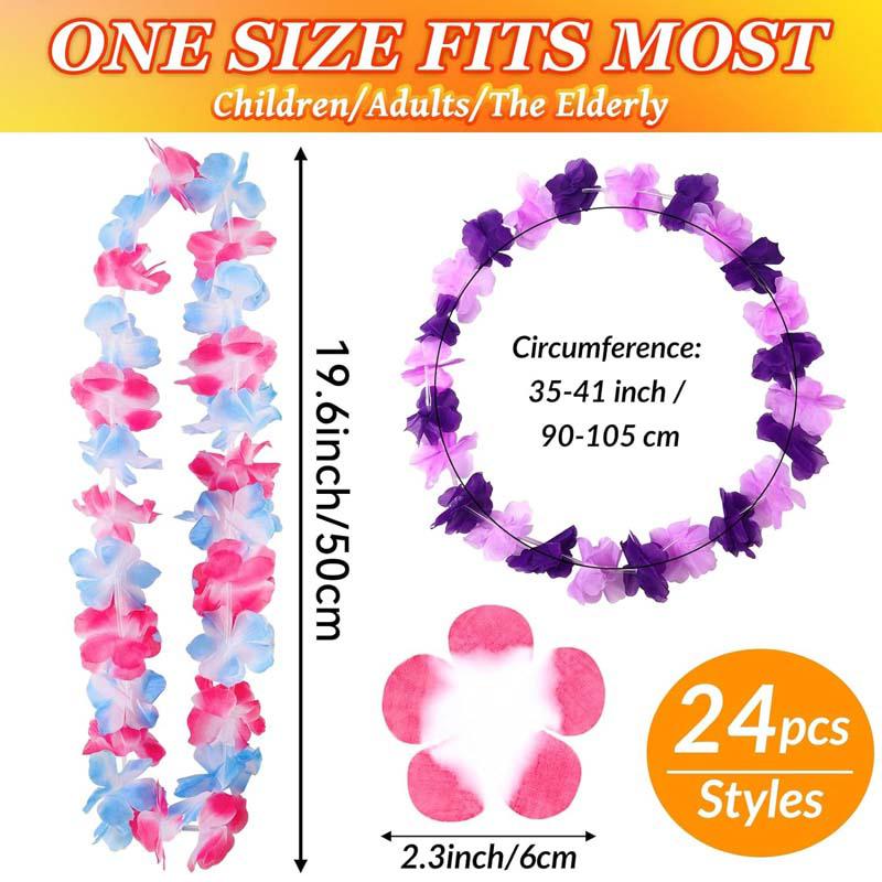 Hawaiian Lei Hula Garland Fancy Dress Up 100cm Flower Necklace Beach Party Prop