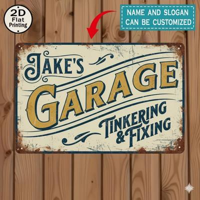 Personalized Garage Club Metal Sign 30×20cm Home Outdoor Decor (For Decoration Only)