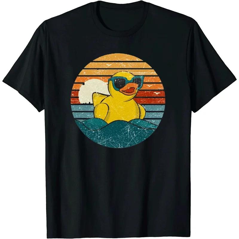 Womens Casual Tshirt Cute Rubber Duck Heart Duck Fun Duck Tshirt Graphic T Shirts Fashion Harajuku Kawaii Y2K Clothing