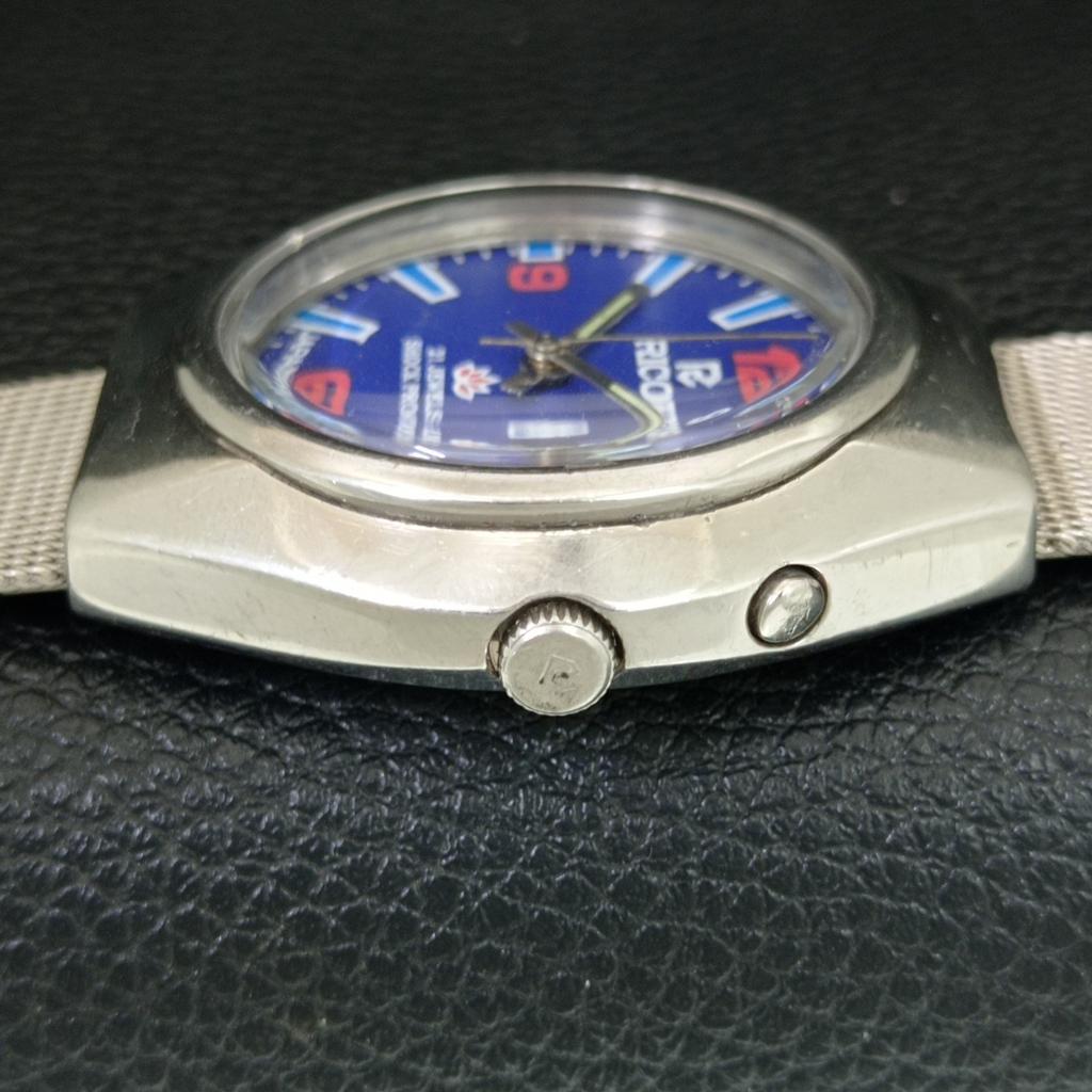 JAPAN VINTAGE RICOH R31 AUTOMATIC MENS BLUE COLOR DIAL WATCH a707734-1