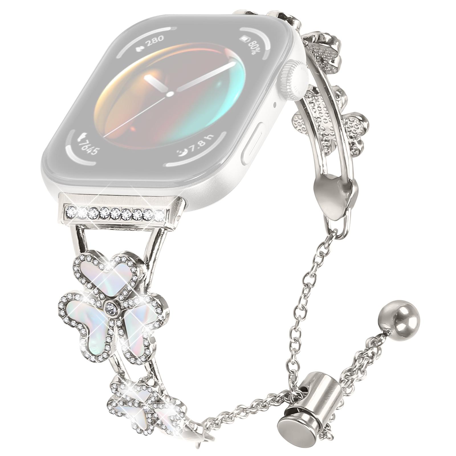 

Metal Band Heart Clover Decor For Huawei Watch Fit 3 Watch Bracelet Replacement D