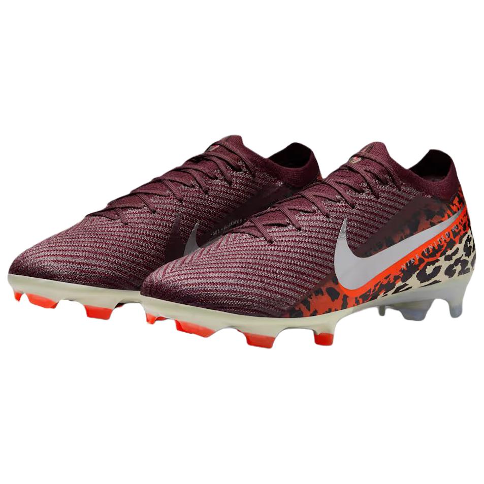 Nike United Mercurial Vapor 16 Elite FG Low Burgundy Crush University Red Fossil Metallic Silver Unisex Cleats IO8442-661