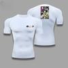 Graphic Compression Shirts Men Gym Workout Running Tshirt Summer Athletic Quick Dry Tees Tops Short Sleeve Rash Guard Tee for