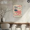 Vintage Metal Sign Patriotic Flag Firework Wall Decor for Home Office 20x30 Cm