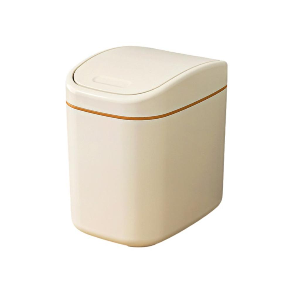 Sealed Design Mini Trash Can Swing Top Lid Plastic Dustbin Durable Small Garbage Can Desktop Use