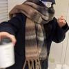 Autumn and Winter Scarves Women's Winter High-end Scarves Thickened and Warm Tonglu Imitation Cashmere Plaid Scarves