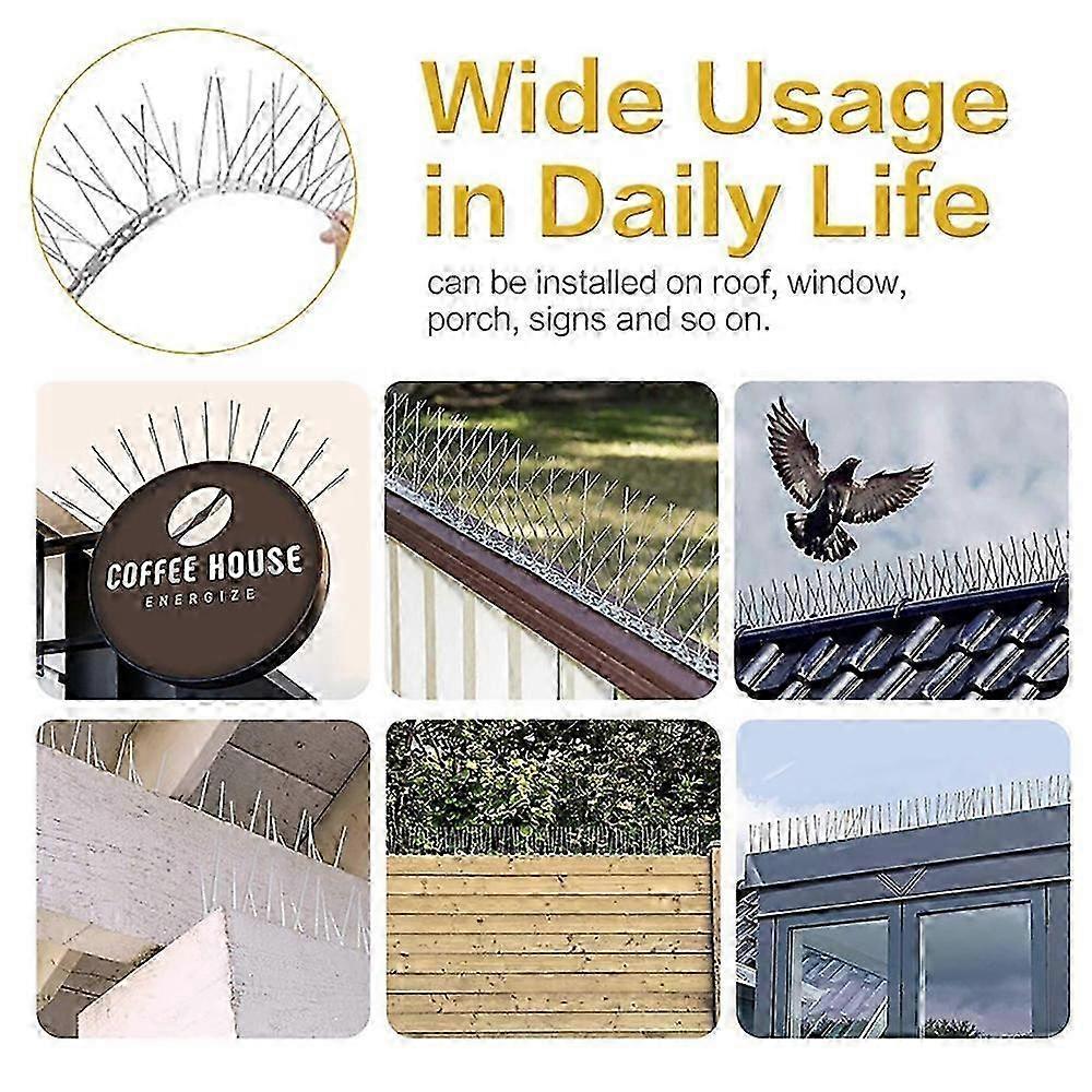 10 Sets 25cm Long Stainless Steel Bird Repellent Thorn Anti-cat Thorn Bird Device 25-26