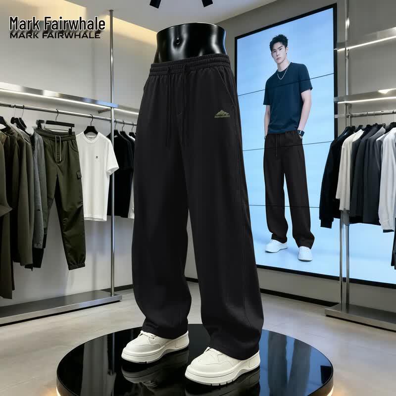 Mark Hua Fei Men s Summer Ice Silk Quick-Dry Scimitar Loose Casual Pants L
