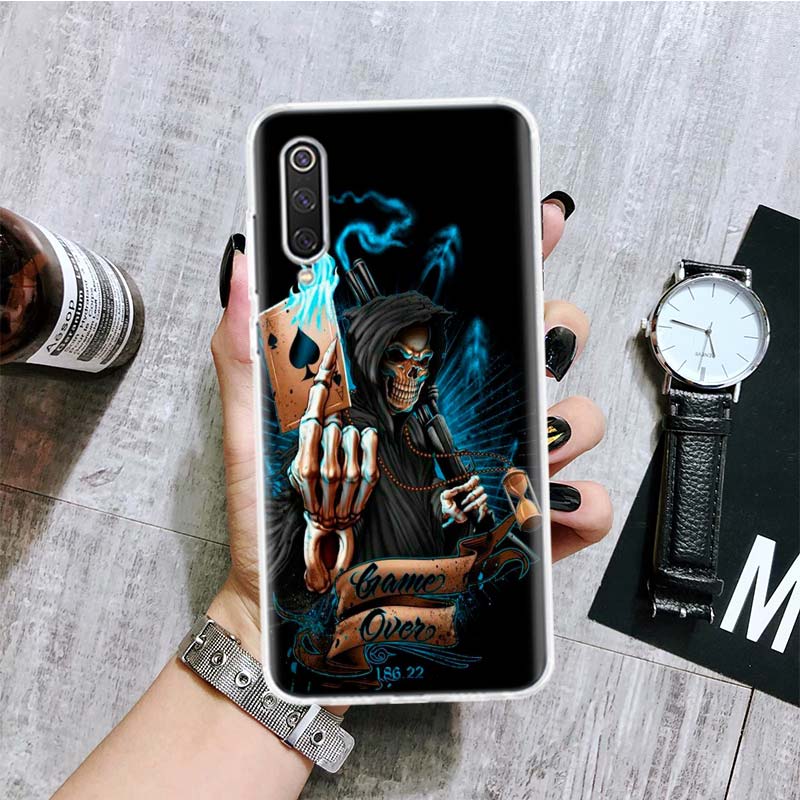 Grim Reaper Skull Skeleton Phone Case For Xiaomi Redmi Note 15 14 13 12S 12 Pro Plus 11S 11E 11 11T 10S 10 Art Soft Pattern Cove
