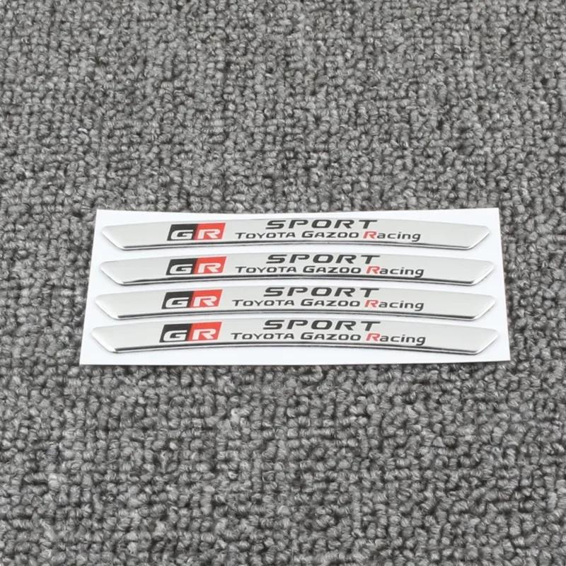 For Toyota GR SPORT Wheel Hub Logo Sticker Car Rim Decoration Aluminum Steel Modified ZI9